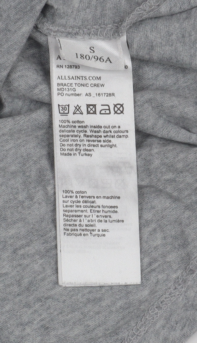 AllSaints Men's Grey Crew Neck T-Shirt Size S
