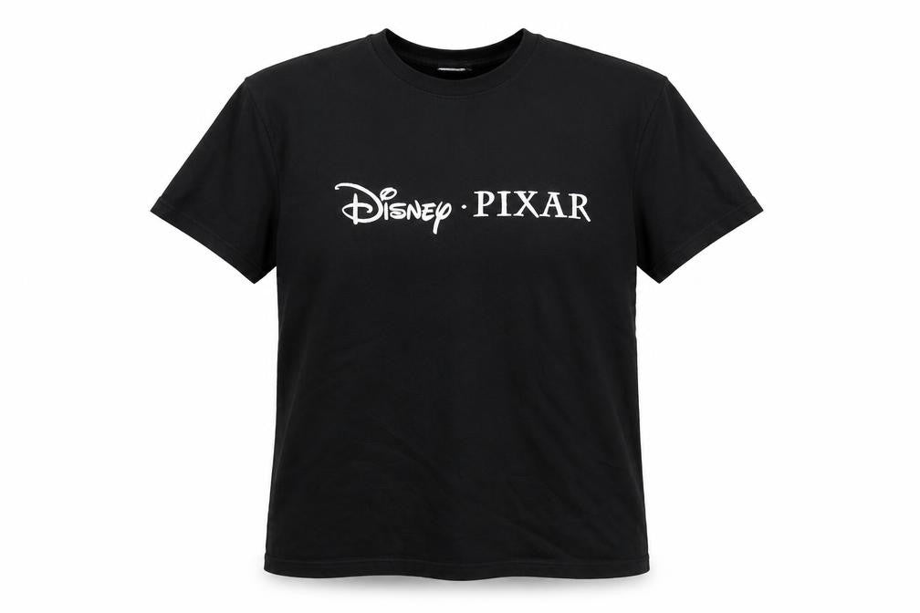 Unisex Adultss UK Size S Disney Pixar Black 100% Cotton T-Shirt