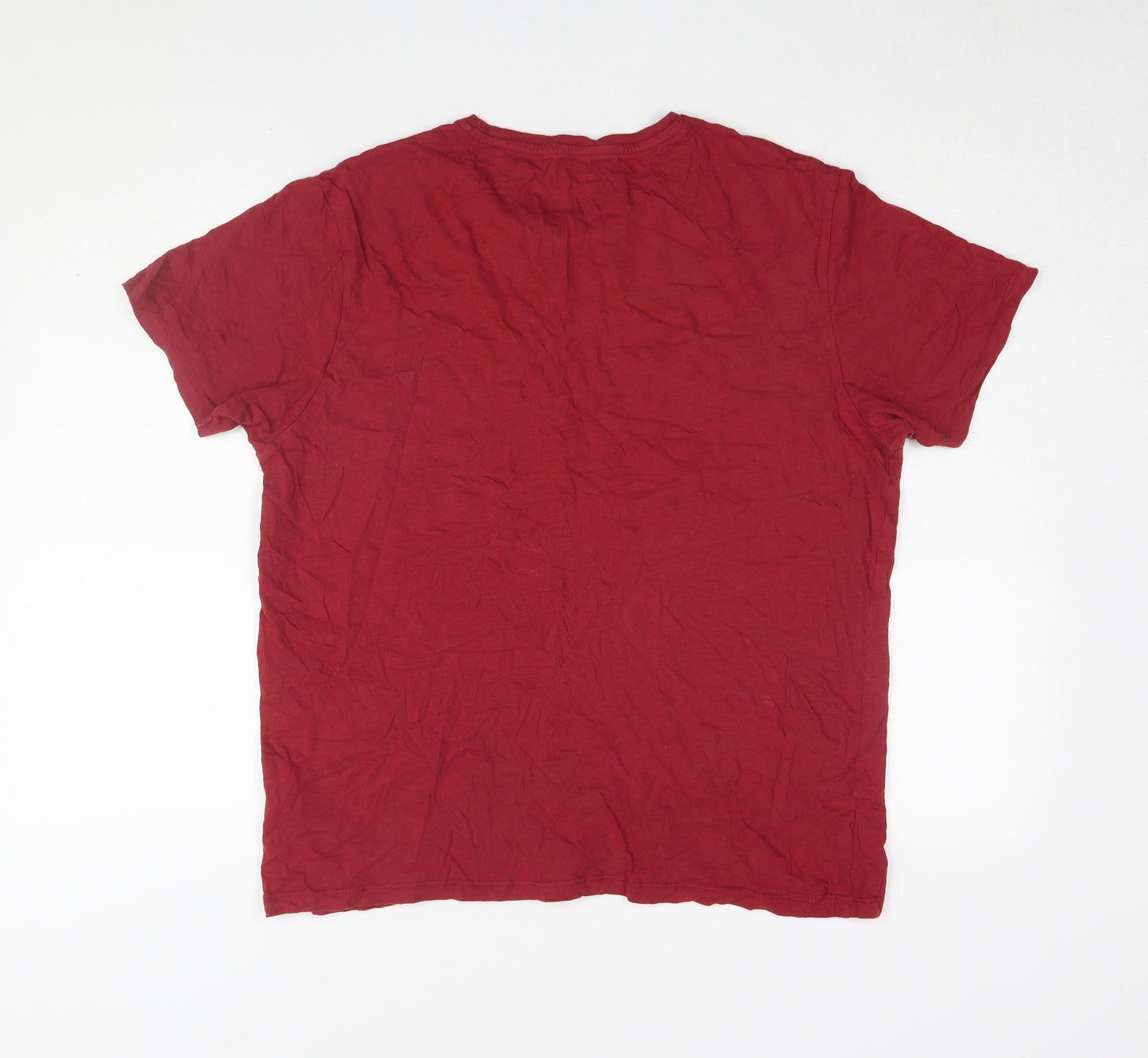 Crosshatch Men's Red Crew Neck T-Shirt, Size L