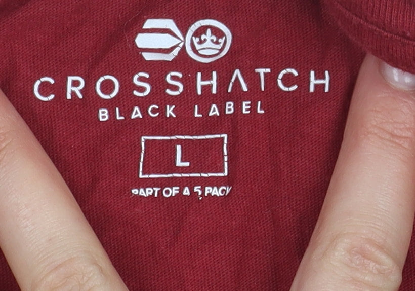 Crosshatch Men's Red Crew Neck T-Shirt, Size L