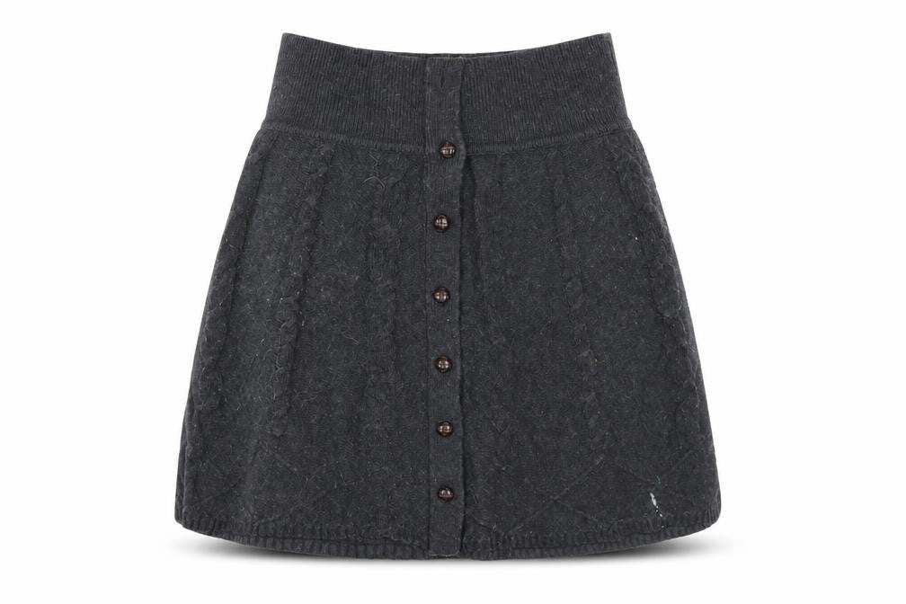 FatFace Women's Black A-Line Skirt, Size 6, Cotton Blend