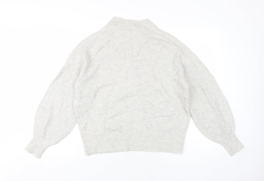 Fat Face Women's Grey Mock Neck Jumper Size 8