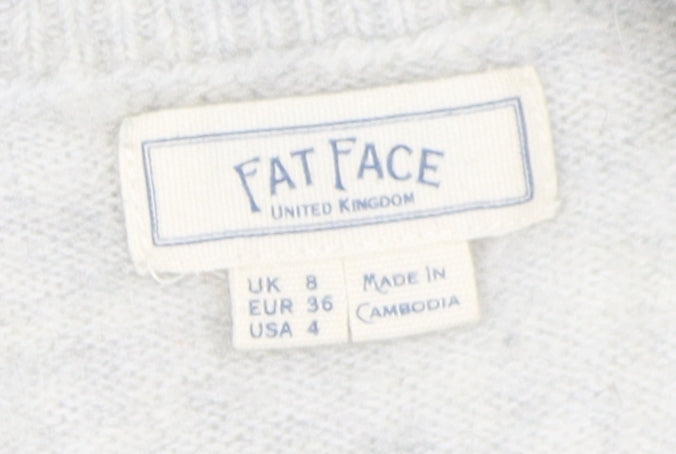 Fat Face Women's Grey Mock Neck Jumper Size 8