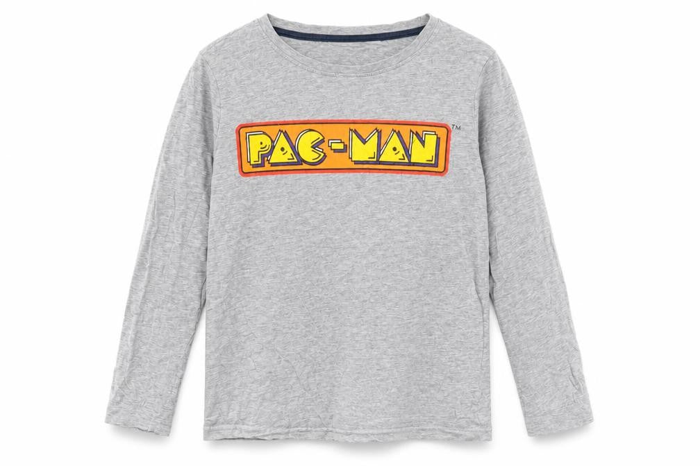 Boys Grey Pac-Man Long Sleeve T-Shirt, Age 11-12, Fun Casual Style