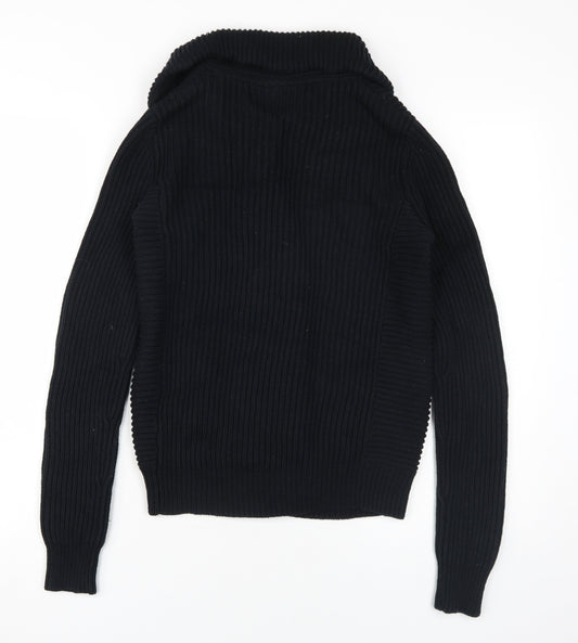 Musto Women's Black Full Zip Cotton Jumper Size 10