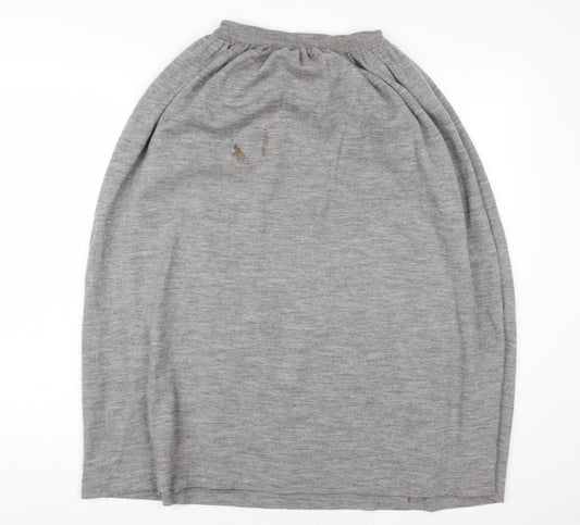 Valentino Women's Grey Wool A-Line Midi Skirt Size 14