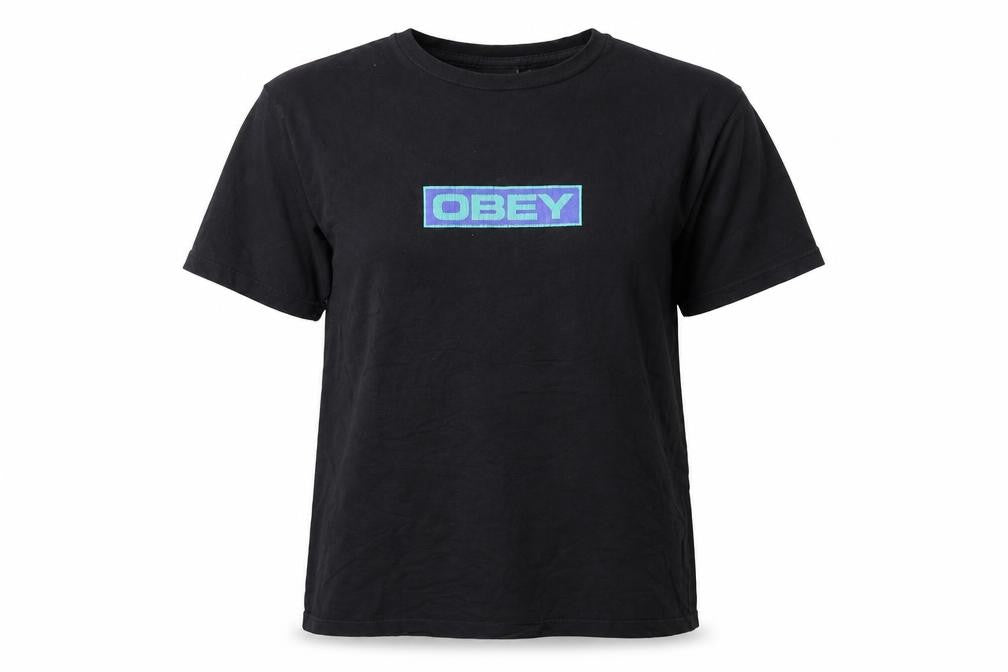 Obey Womens Black Crew Neck T-Shirt - Size S