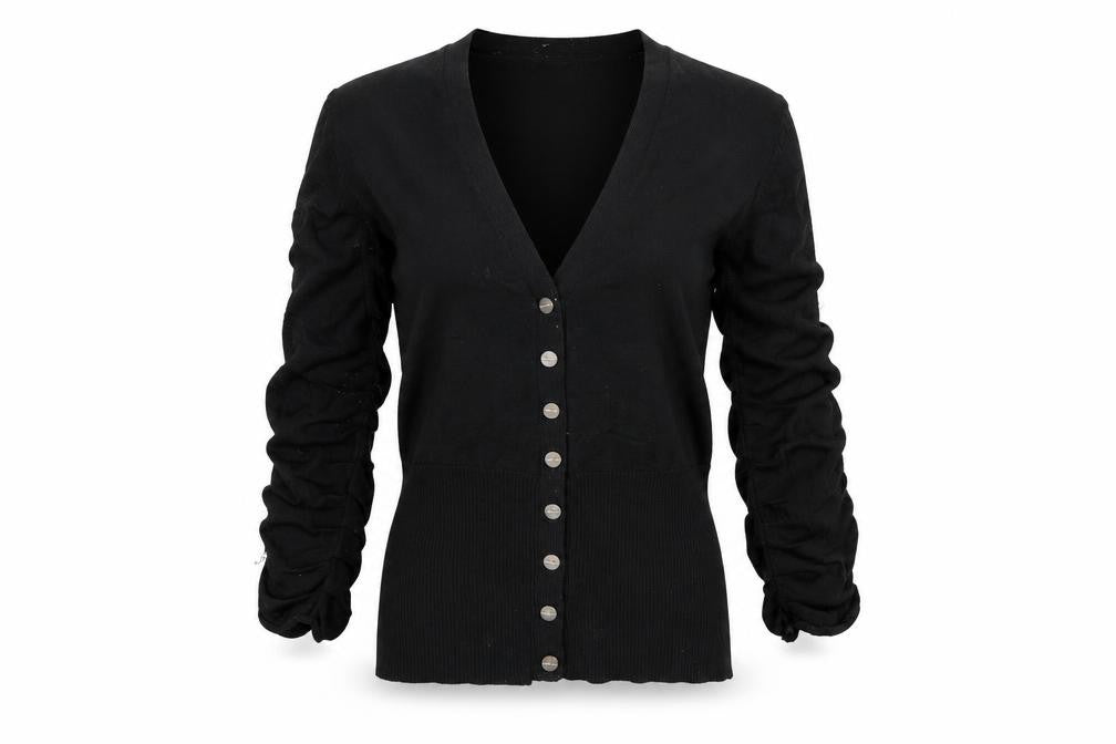 Womens UK Size XS Karen Millen Black Viscose Blend Button-Up