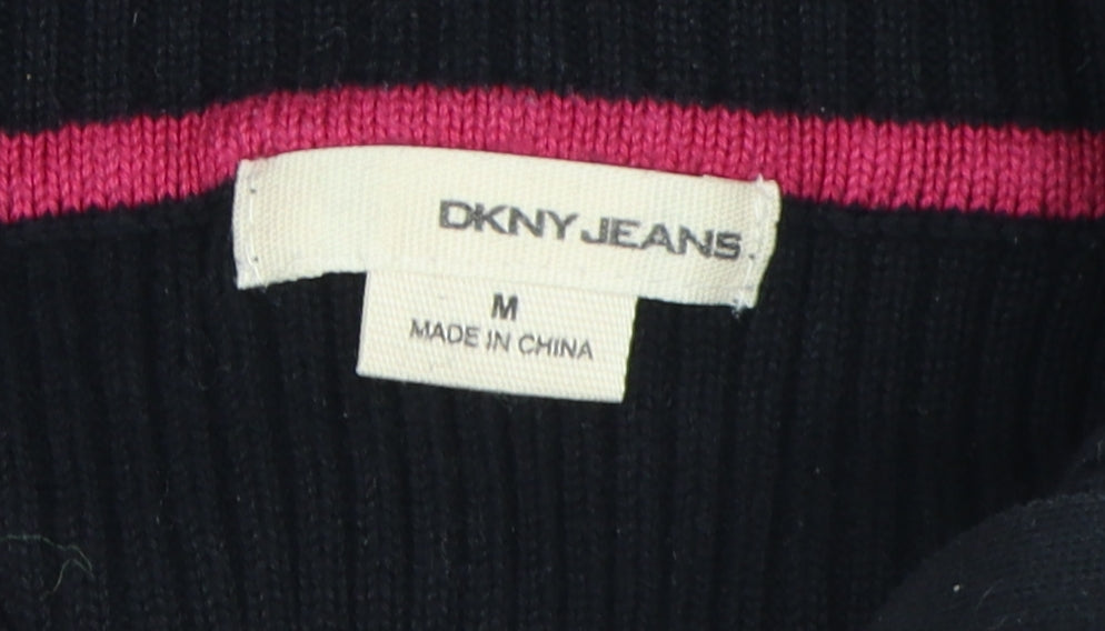 DKNY Jeans Men's Black Pullover Jumper, M, Logo Accent