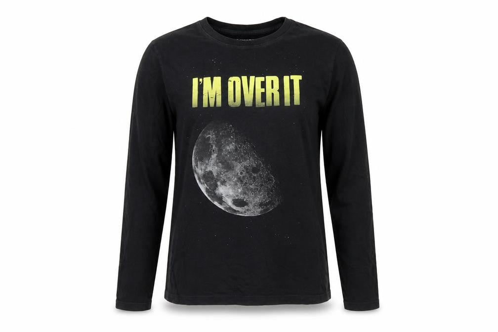 Unisex Adultss UK Size L Lands' End Black 100% Cotton T-Shirt