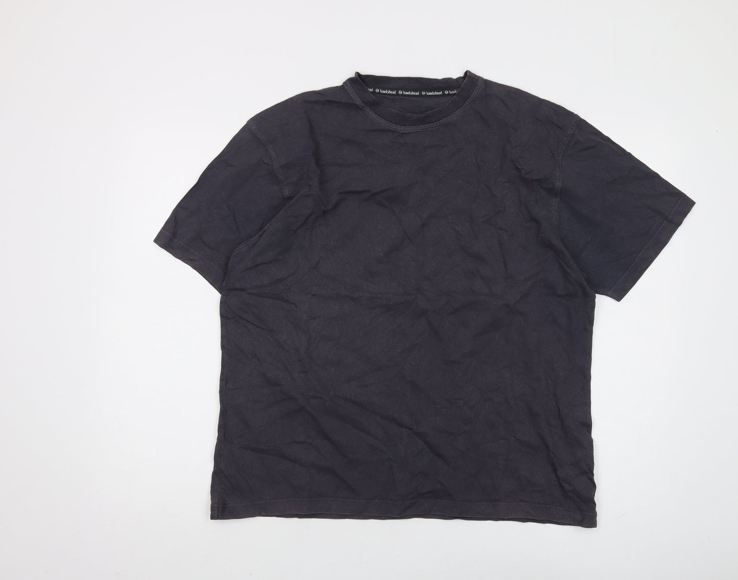 Hawkshead Men's Blue Crew Neck Cotton T-Shirt Size M