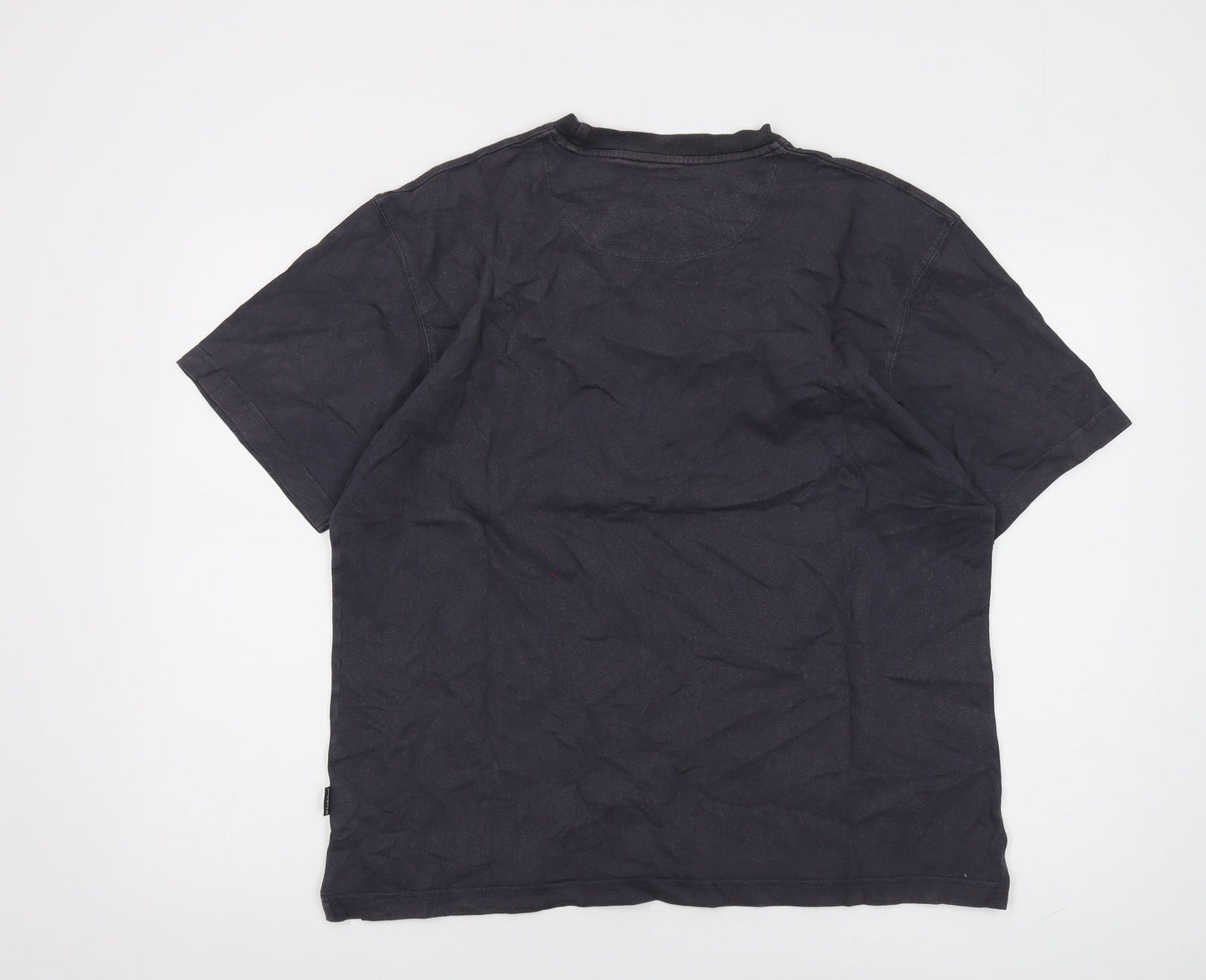 Hawkshead Men's Blue Crew Neck Cotton T-Shirt Size M