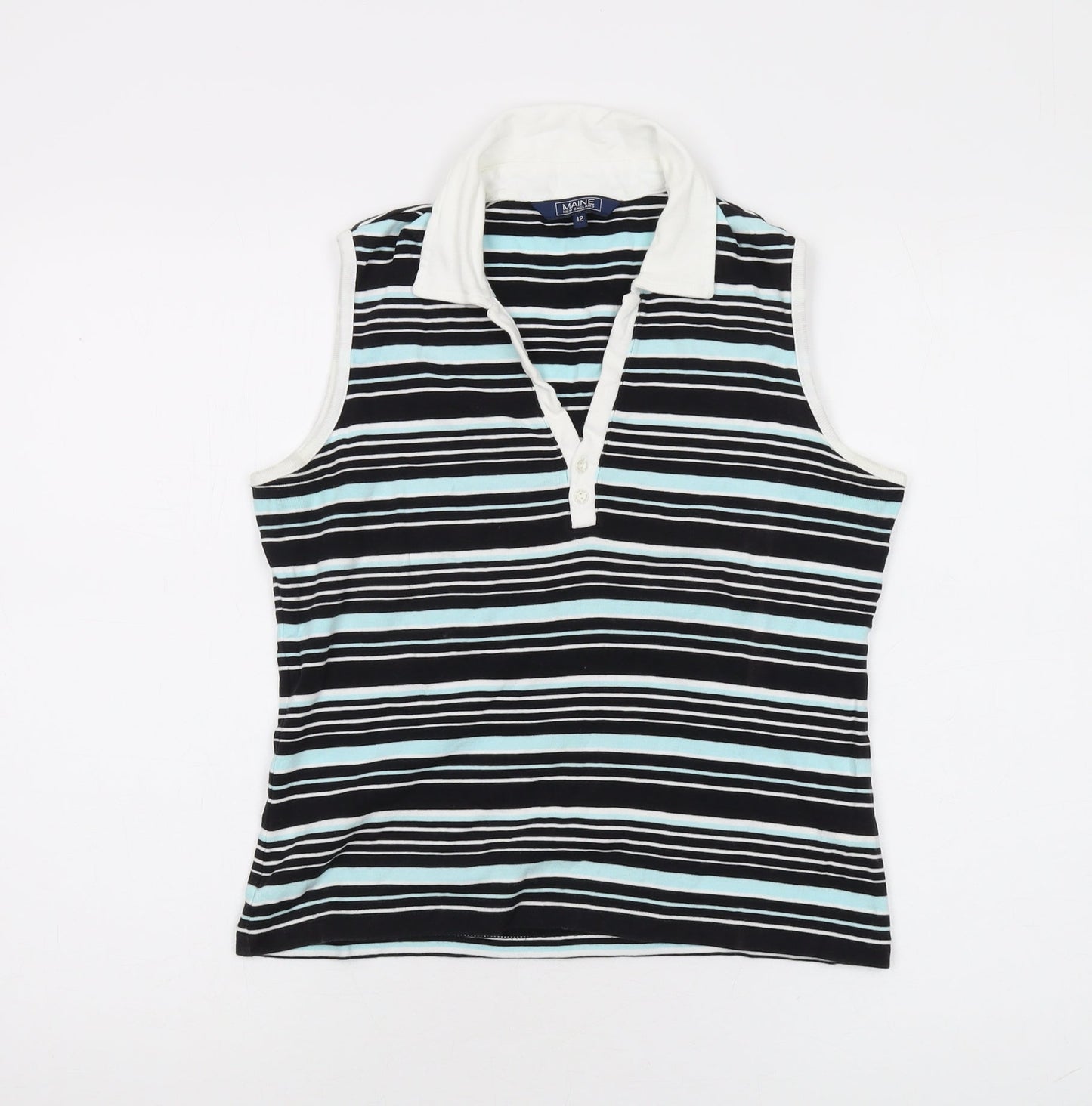 Maine New England Women's Black Polo Top Size 12