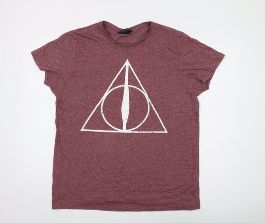 Harry Potter Men's Red Graphic T-Shirt 2XL