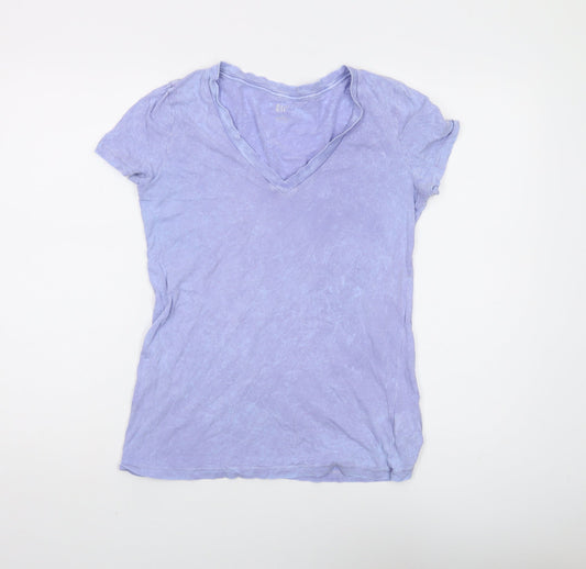 GAP Women's Purple V-Neck T-Shirt - Size S, Cotton