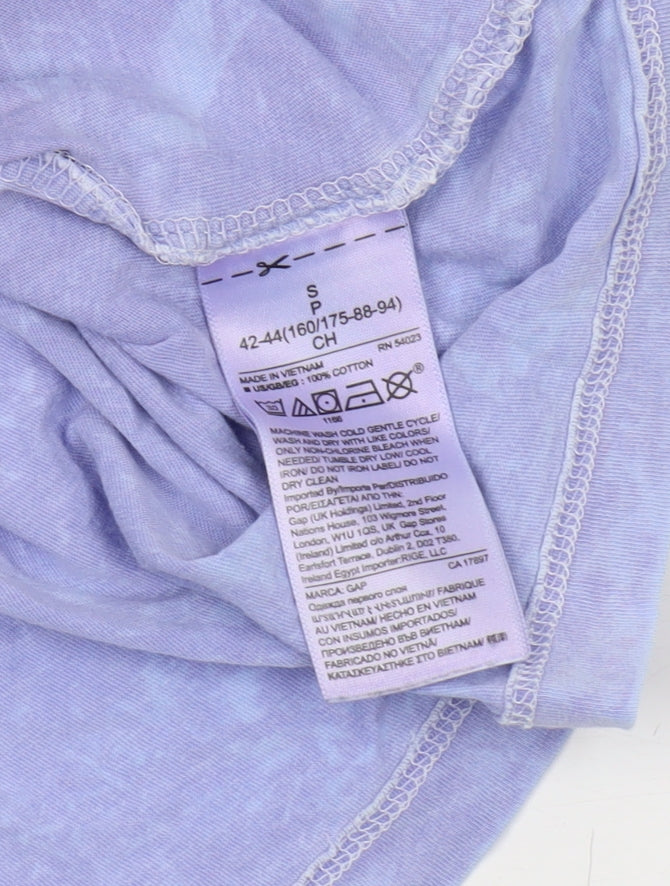 GAP Women's Purple V-Neck T-Shirt - Size S, Cotton