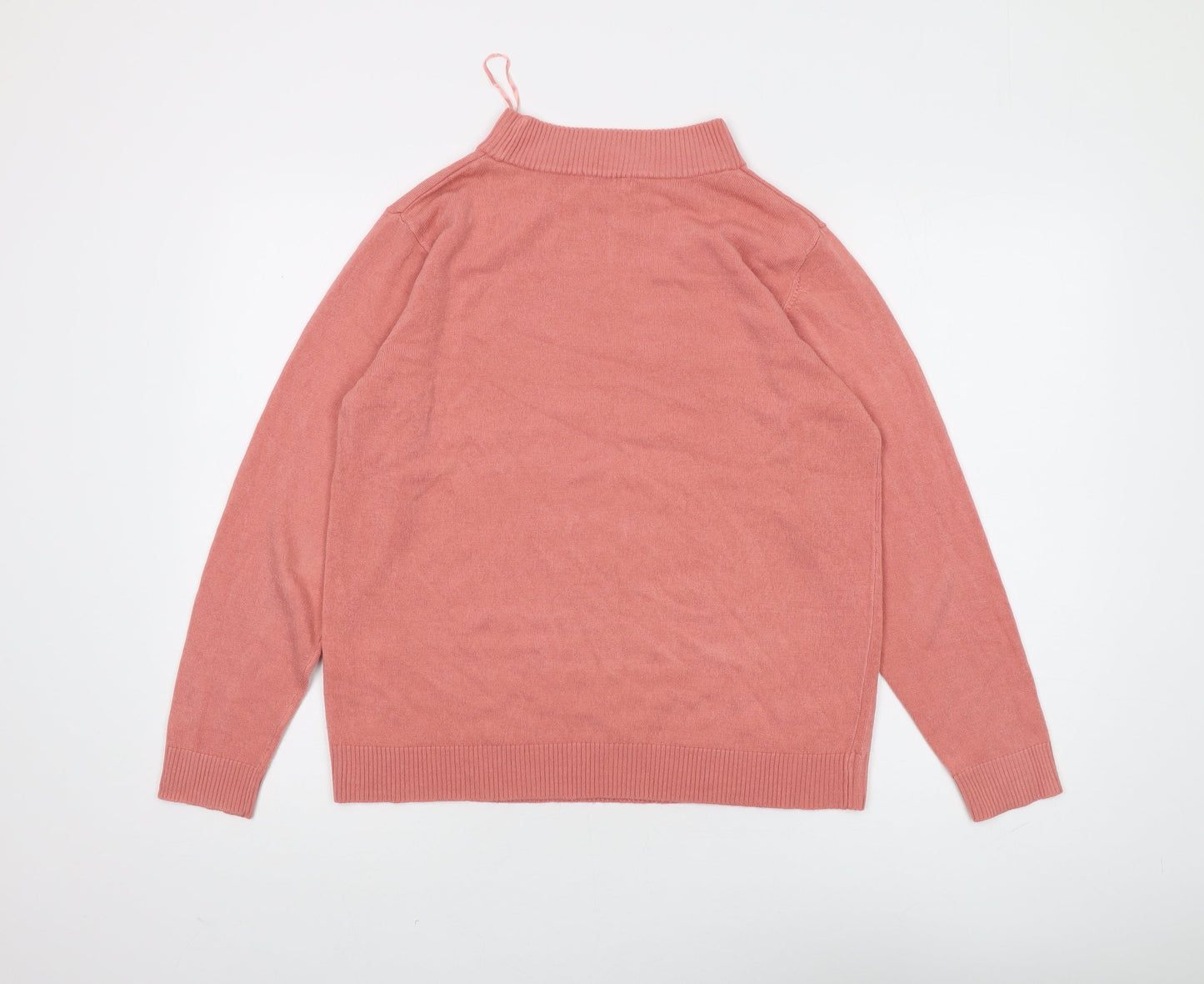 Damart Women's Pink Mock Neck Pullover Jumper