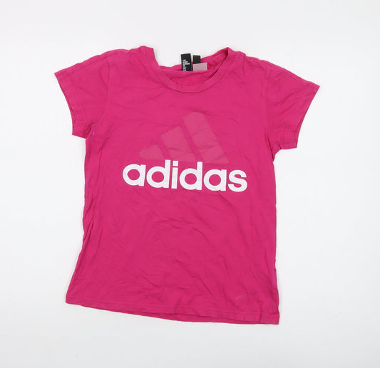 Adidas Pink Unisex T-Shirt, S, Casual Sportswear, 100% Cotton