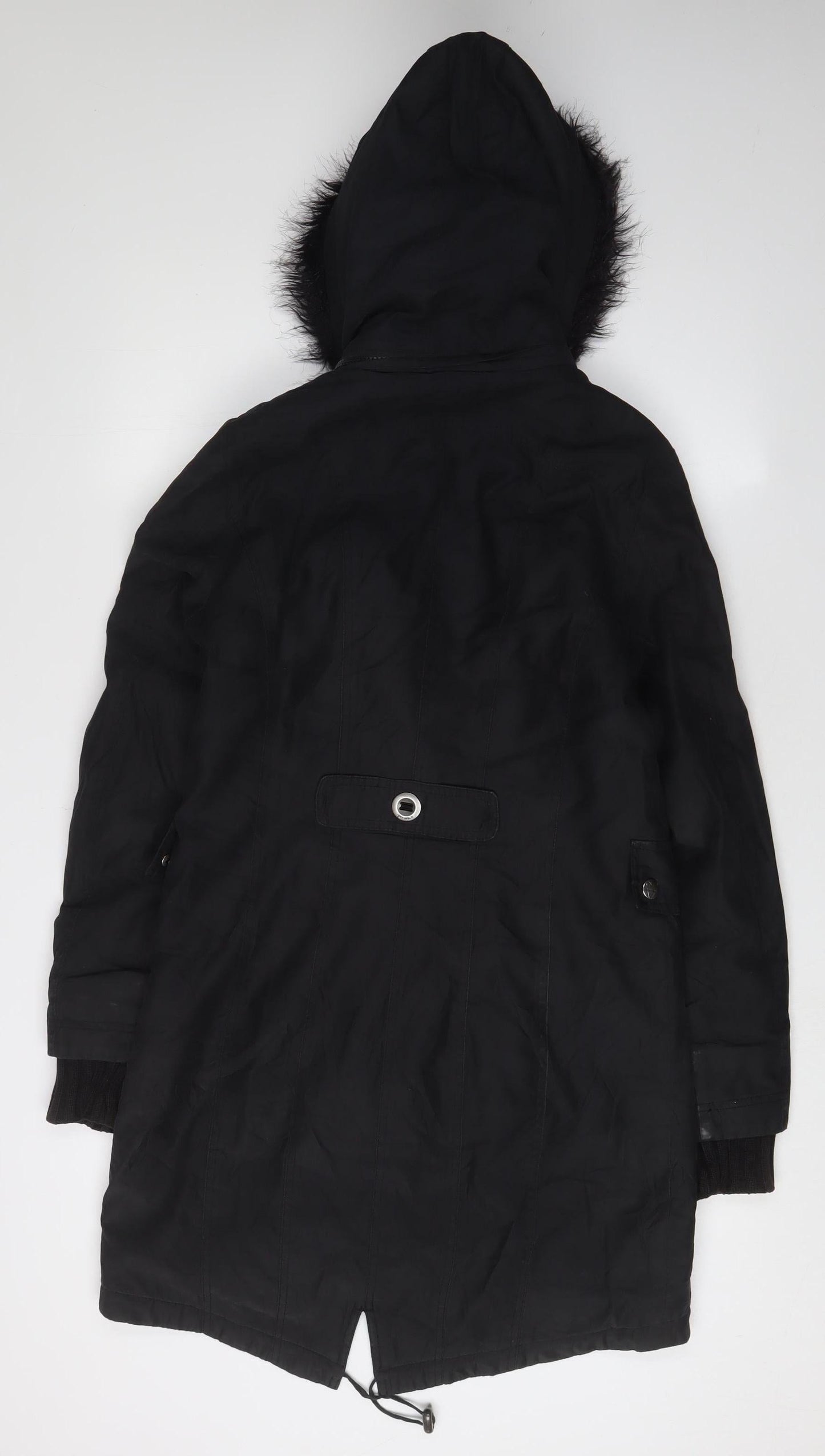 Marks and Spencer Women's Black Fur Trim Parka Coat