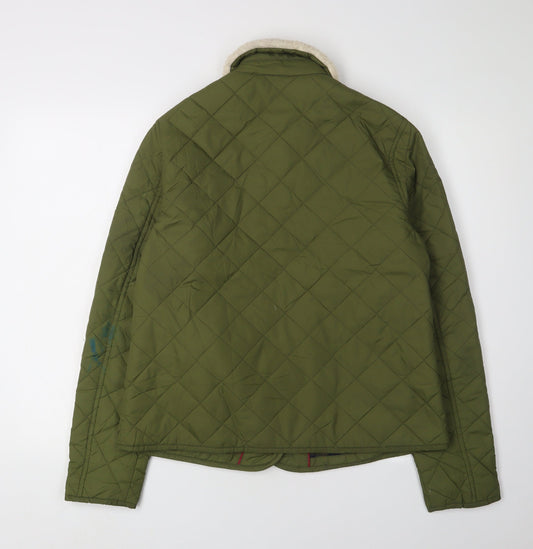 Jack Wills Olive Quilted Jacket, Women, UK 14, Autumn Ready