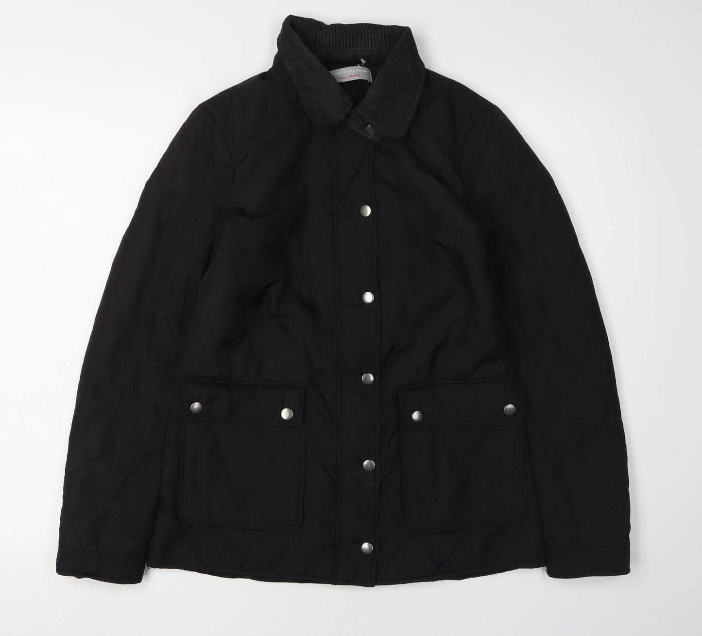 Dorothy Perkins Women's Black Quilted Jacket Size 8