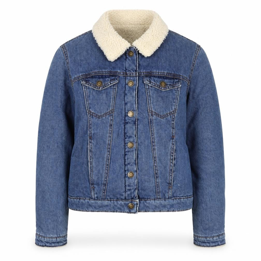 Front view of Only Women's Blue Denim Basic Jacket, size 10