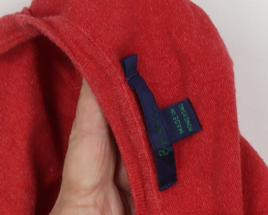 Eddie Bauer Women's Red Cardigan V-Neck Jumper M
