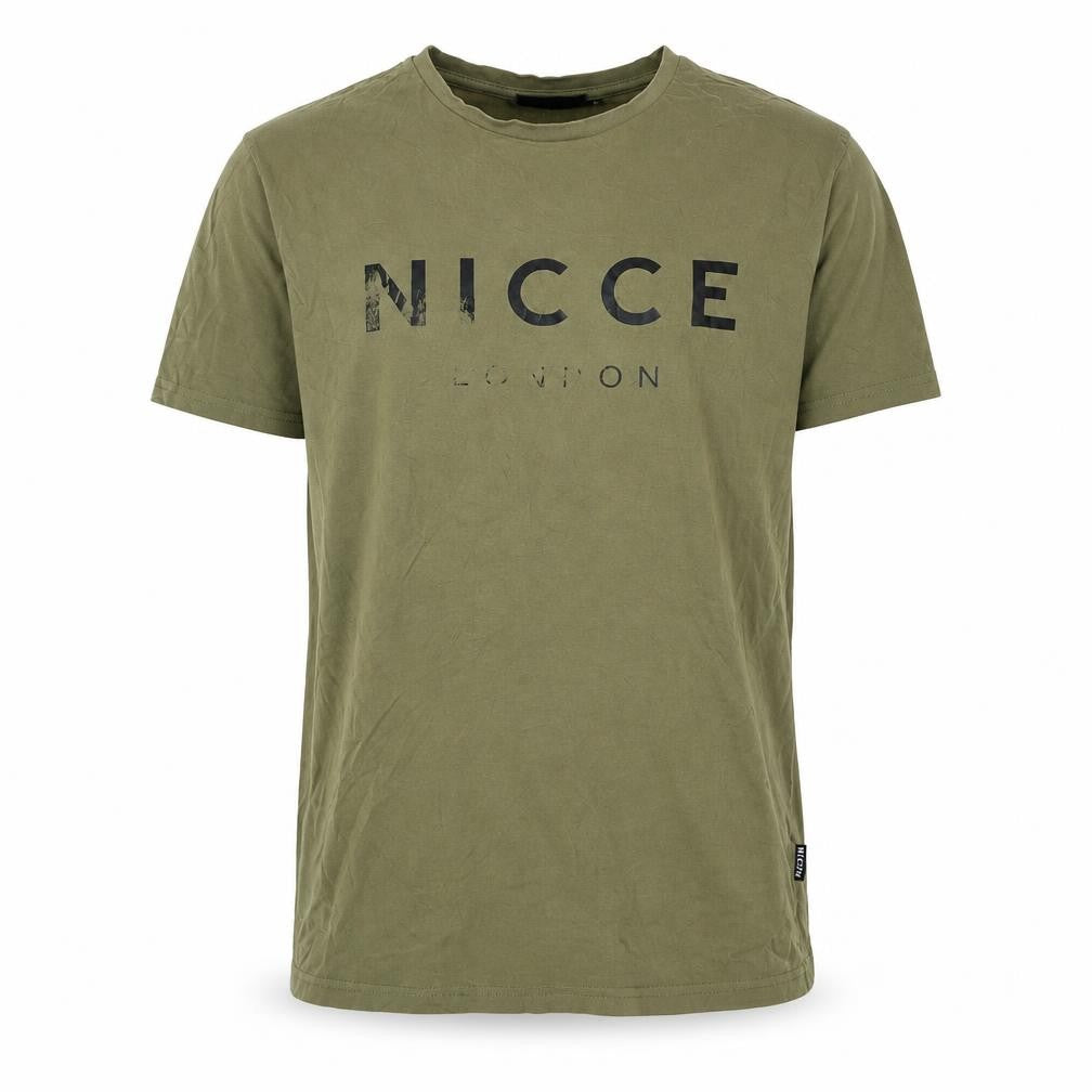 Nicce Men's Green Medium T-Shirt, Solid Crew Neck