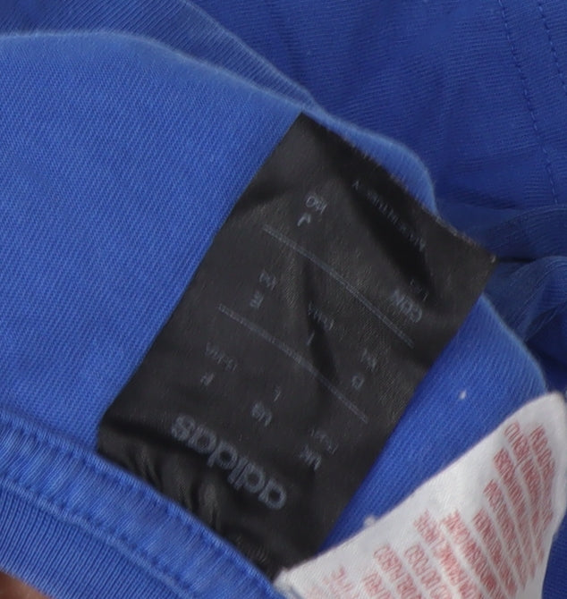 Adidas Boys Blue Graphic T-Shirt Medium Casual Logo