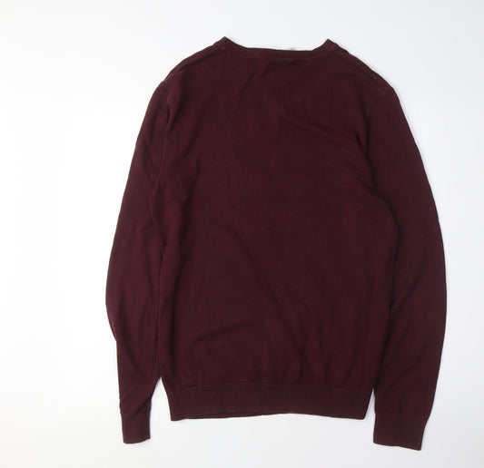 Selected Homme Men's Purple Cotton Pullover Jumper M
