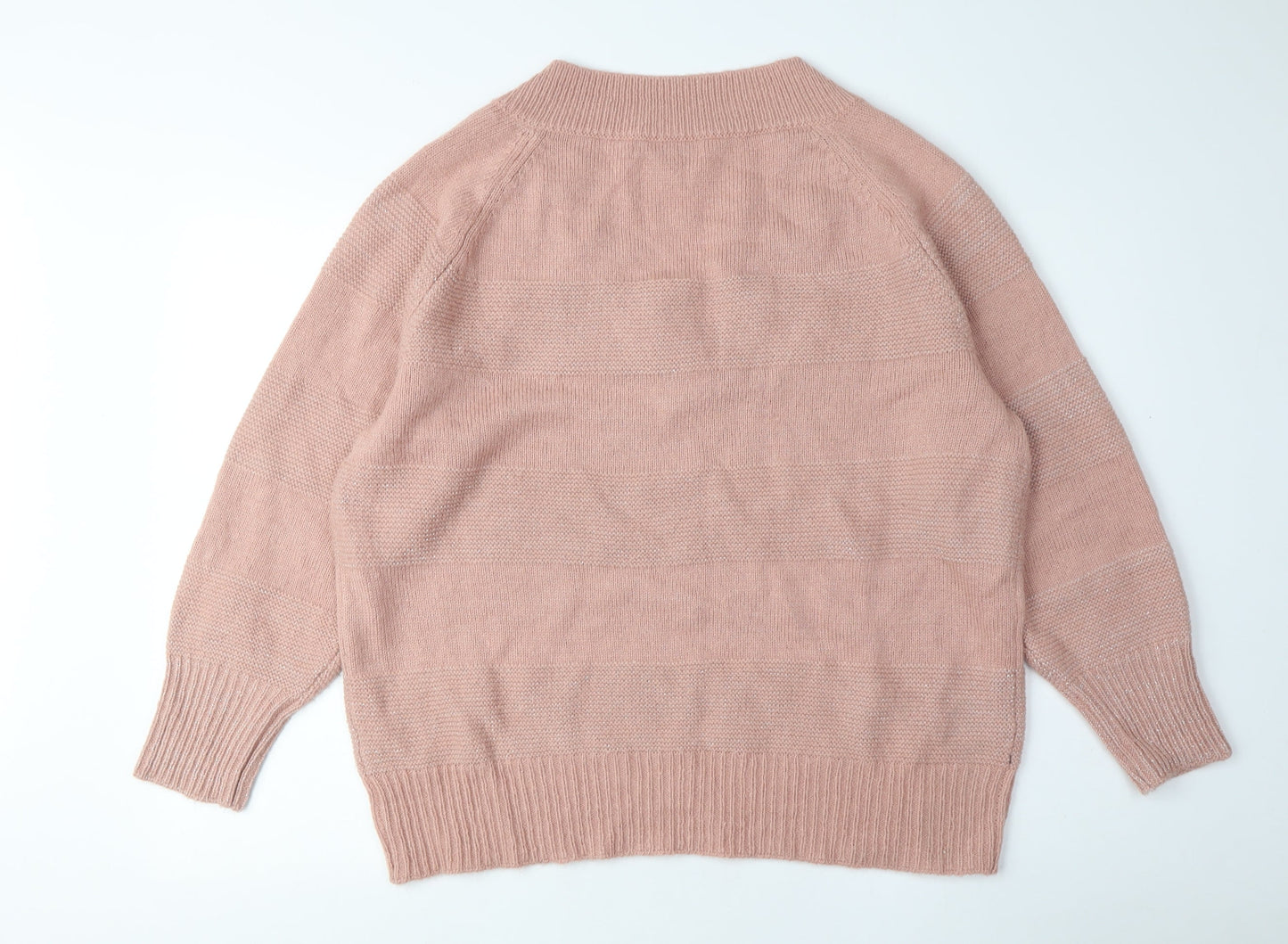 Next Women's Pink Lace Accent Pullover Jumper L