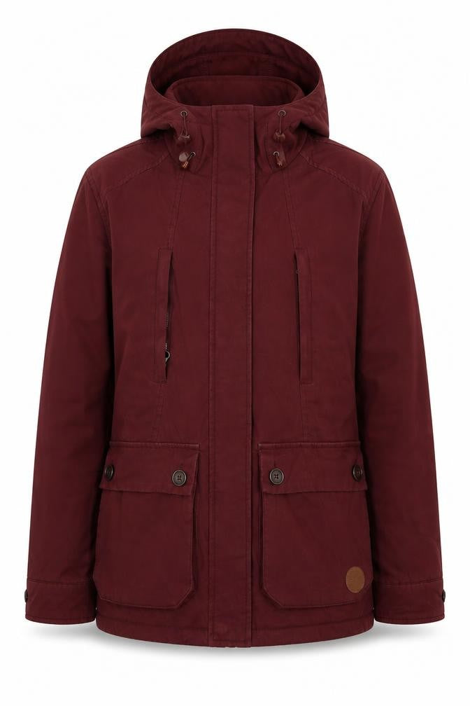OPEN Womens Red Parka Jacket M, Hooded, Casual