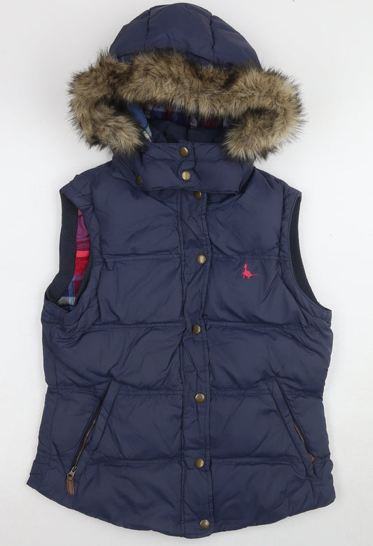 Jack Wills Women's Blue Puffer Waistcoat Size 10