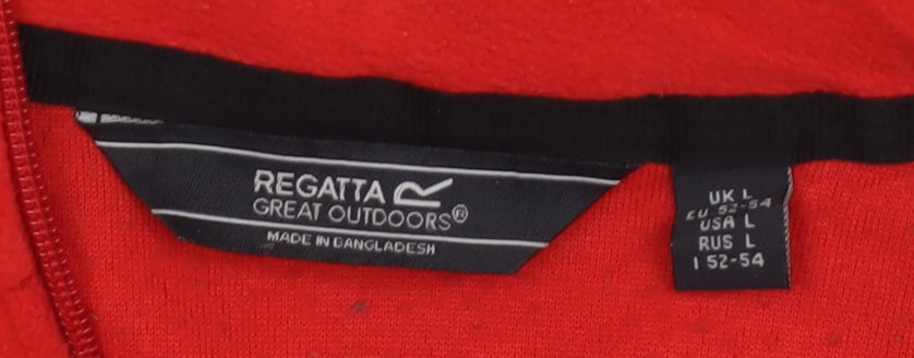 Regatta Men's Red 1/4 Zip Fleece Sweatshirt - L