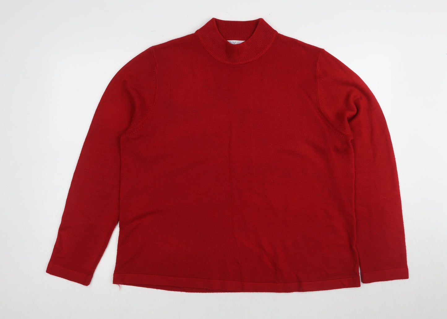 JDY Women's Red Mock Neck Pullover Jumper Size 20