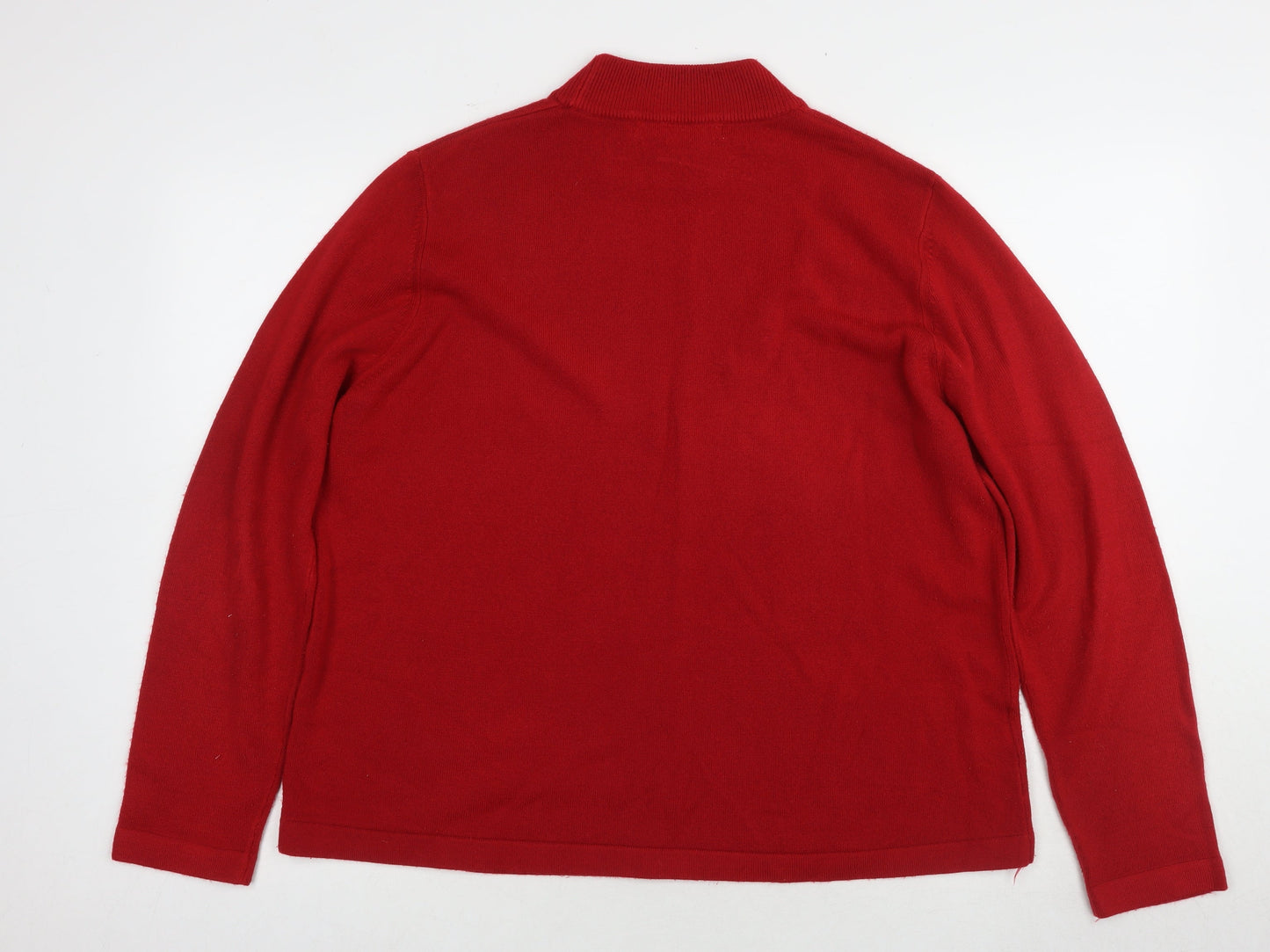 JDY Women's Red Mock Neck Pullover Jumper Size 20