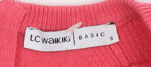 LC Waikiki Women's Pink Pullover Jumper, S, Crew Neck