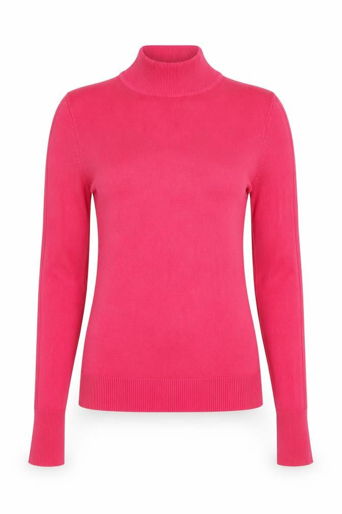 Front view of Asos Women's Pink Mock Neck jumper, size 8