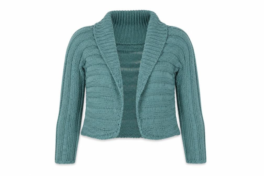 Marks and Spencer Women's Teal Open-Knit Cardigan, Size 14