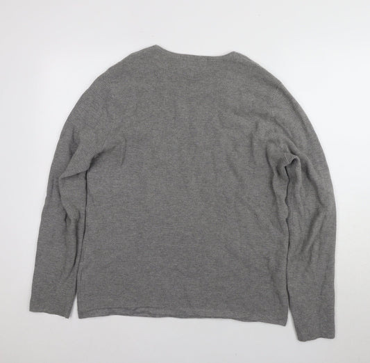 Maison Cinqcent Men's Grey Pullover - Medium, 100% Cotton