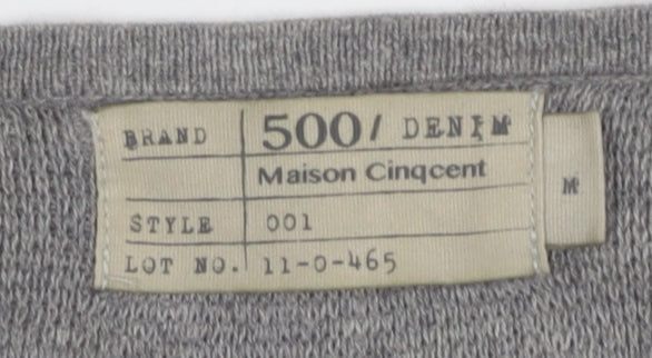 Maison Cinqcent Men's Grey Pullover - Medium, 100% Cotton