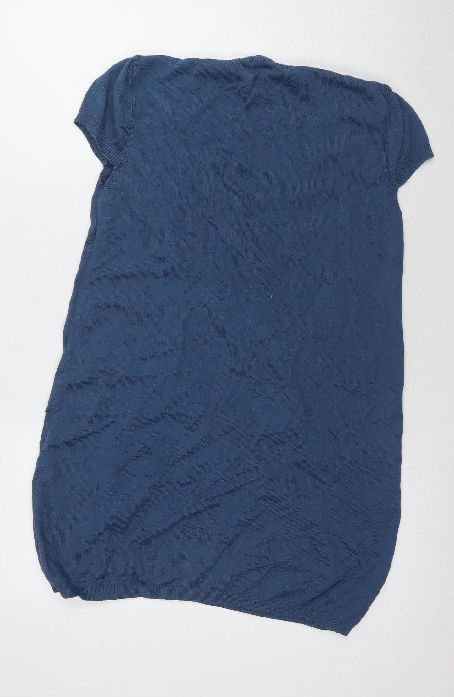 H&M Women's Blue Button-Up Short Sleeve Top Size 12