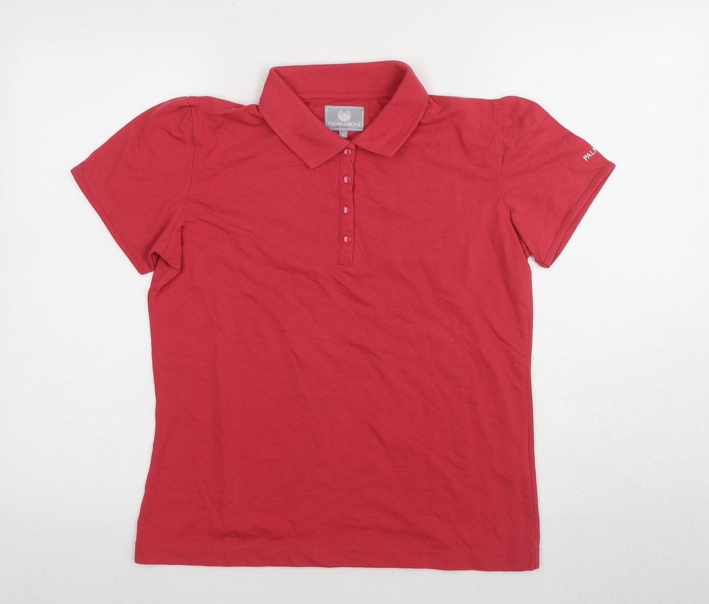 Palm Grove Women's Red Polo Shirt - Size 12, Casual Wear