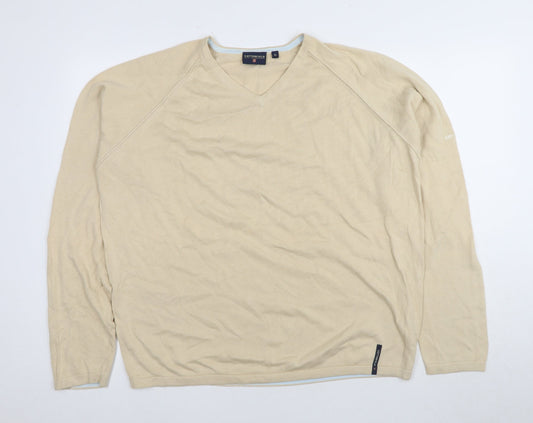 Cottonfield Men's Beige XL V-Neck Pullover Jumper