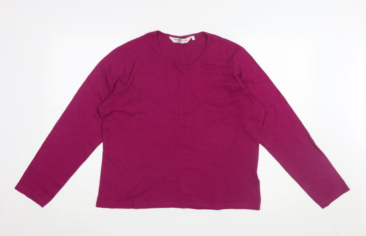 EWM Women's Purple Long Sleeve Basic T-Shirt L