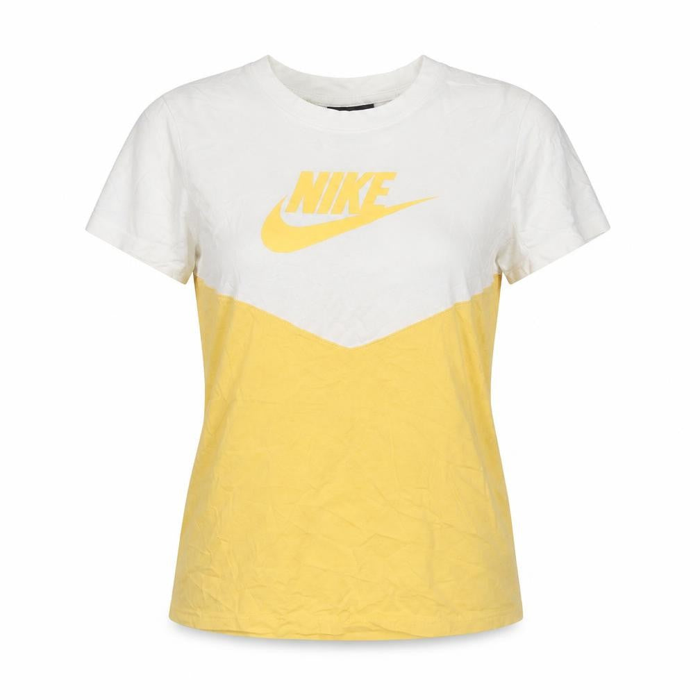 Unisex Adultss UK Size S Nike Yellow 100% Cotton T-Shirt