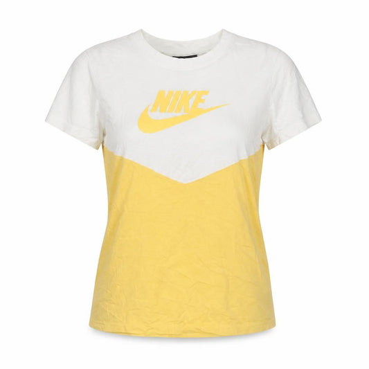 Unisex Adultss UK Size S Nike Yellow 100% Cotton T-Shirt