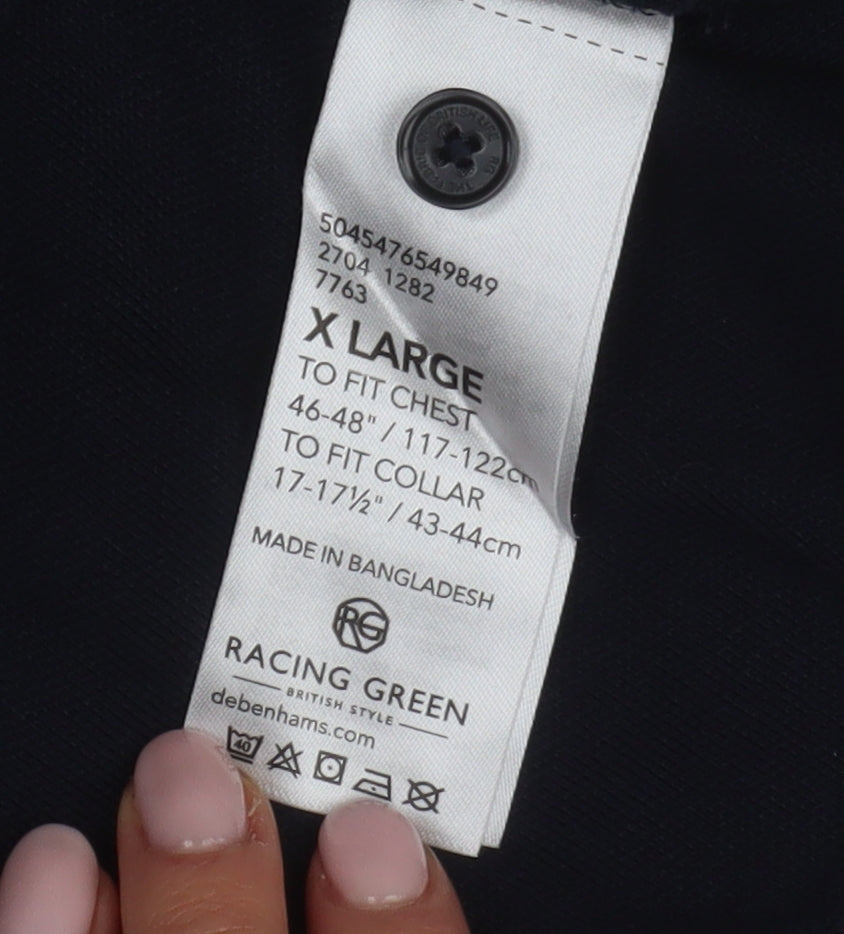 Racing Green Men's Navy Polo XL Cotton Short Sleeve