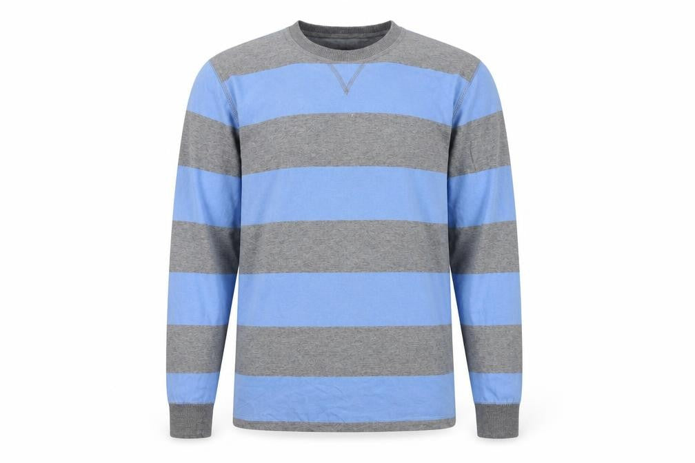 Gap Teens Blue Grey Striped Long Sleeve T-Shirt, Regular Fit