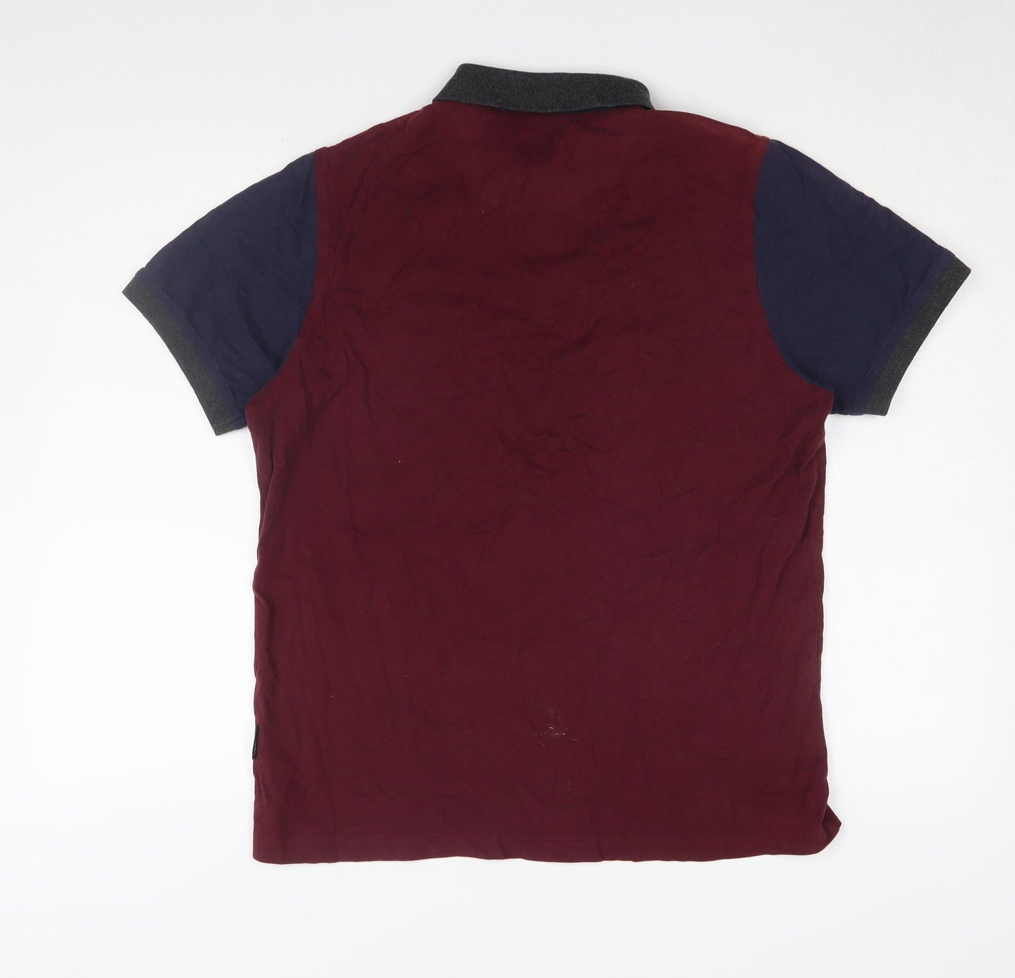 Pierre Cardin Men's Red Colourblock Polo Shirt M